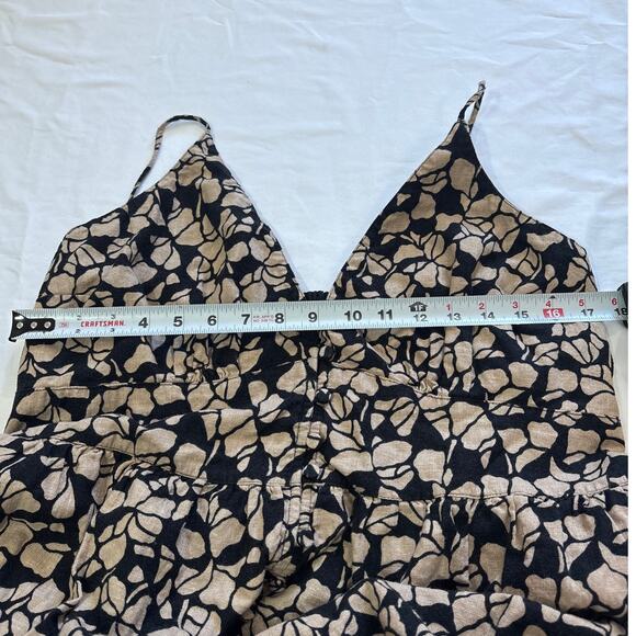 Abercrombie & Fitch Womens XL Linen Blend Brown Floral Midi Dress Ethreal - Picture 12 of 12